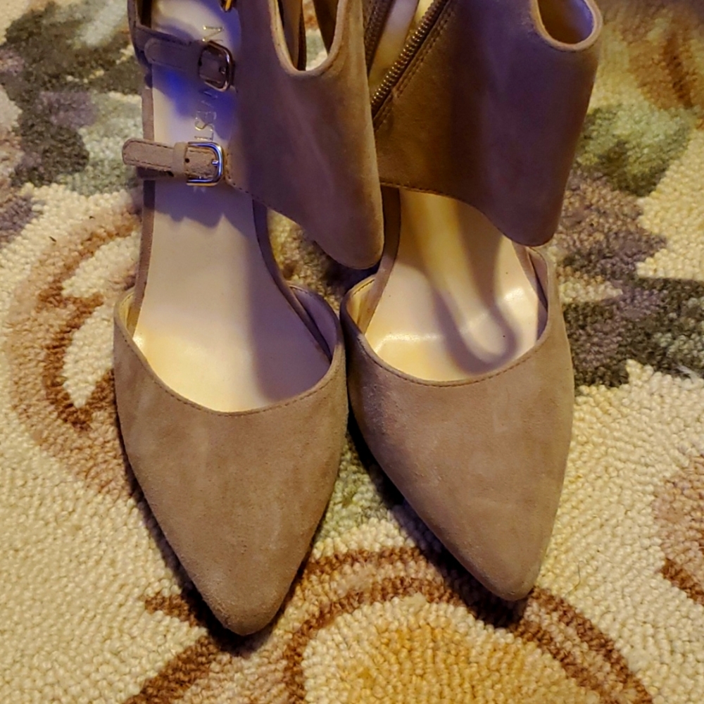 Beige Suede Dress Heels